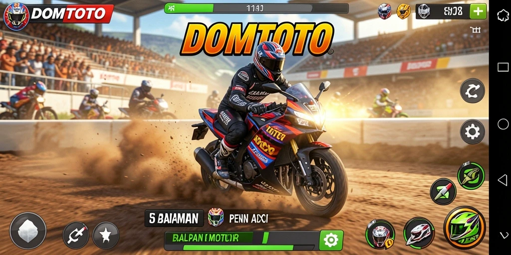Gameplay seru dan penuh aksi balapan motor.