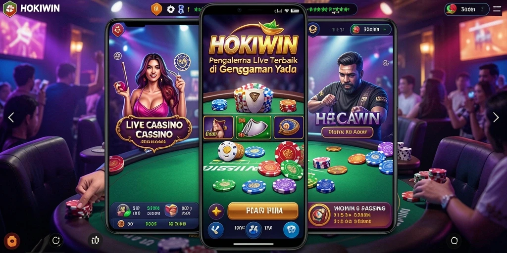 Gameplay HOKIWIN dengan dealer langsung yang interaktif dan mengasyikkan.