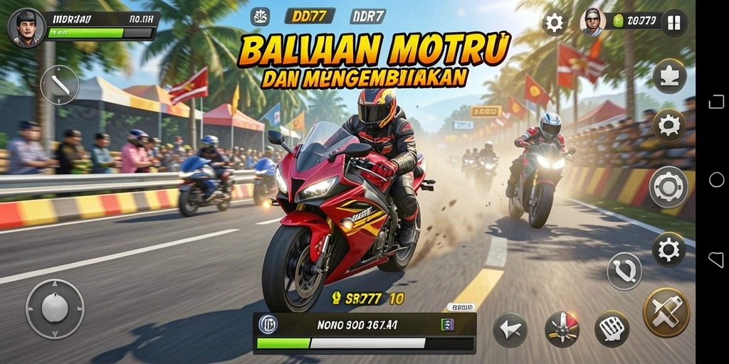 Screenshot IDR77 menunjukkan aksi balapan motor yang seru.