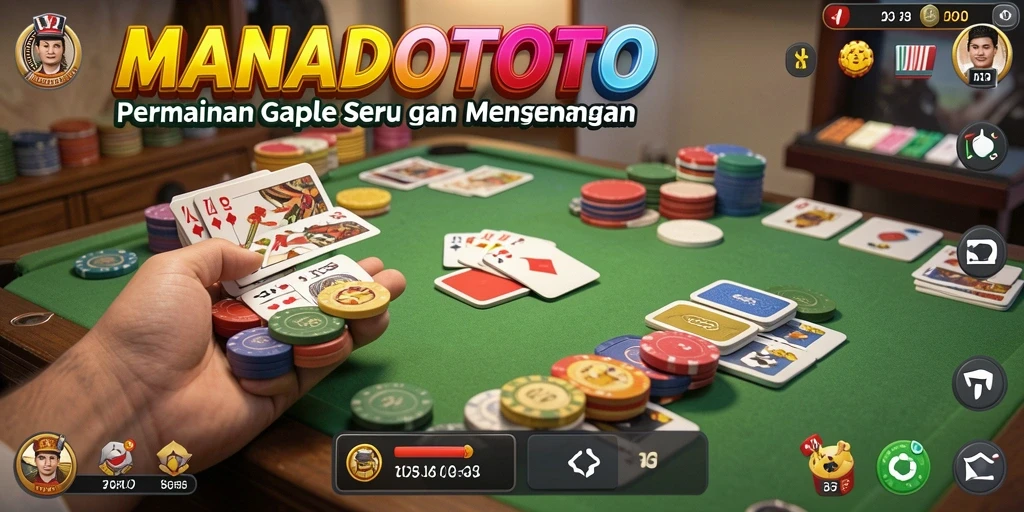 Tampilan gameplay seru di MANADOTOTO dengan suasana Gaple.