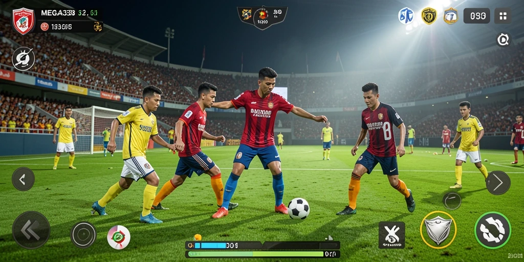 Gameplay mendebarkan dalam MEGA338 dengan pengalaman sepak bola realistis.