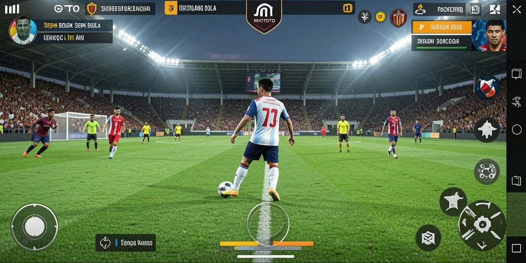 Tampilan menarik dari gameplay sepak bola di MIOTOTO.