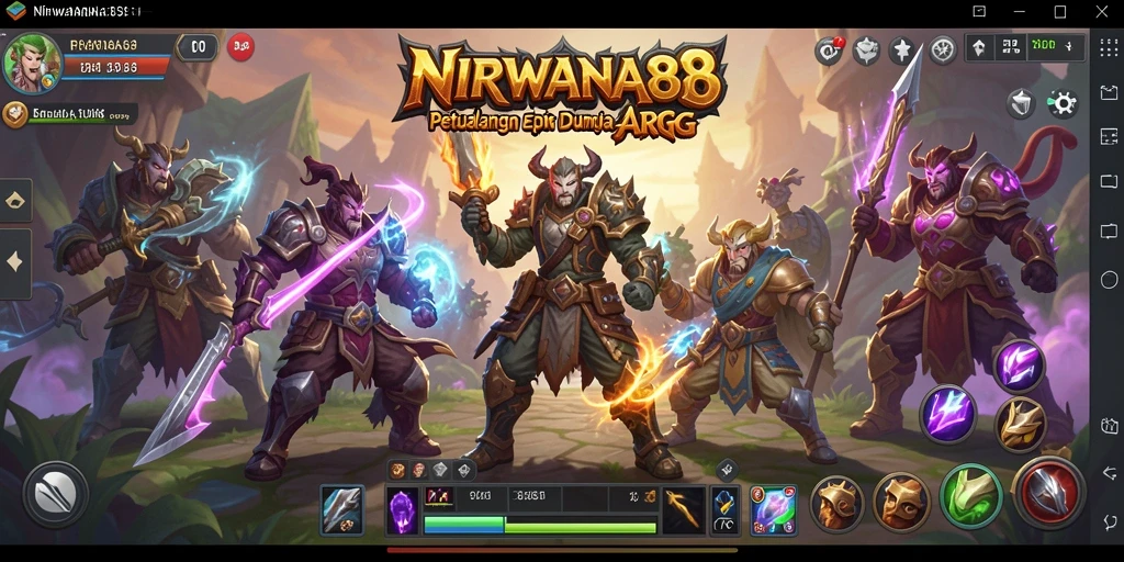 Screenshot gameplay NIRWANA88 menampilkan pertarungan epik dan karakter yang kuat.