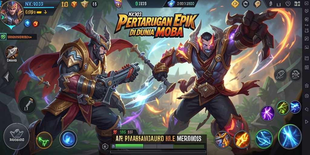 Tampilan gameplay epik di dunia MOBA NX303.