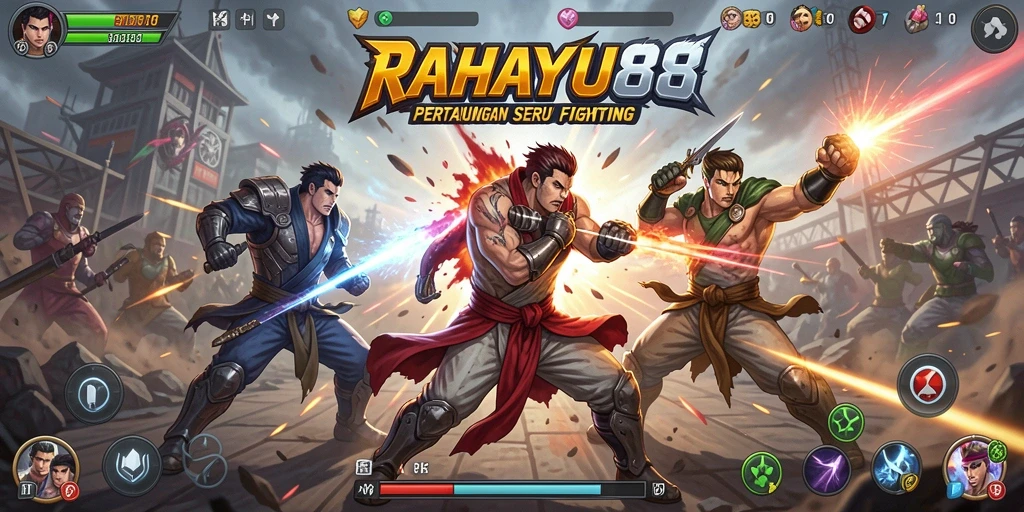 Tampilan gameplay RAHAYU88 yang menegangkan dalam aksi pertarungan.
