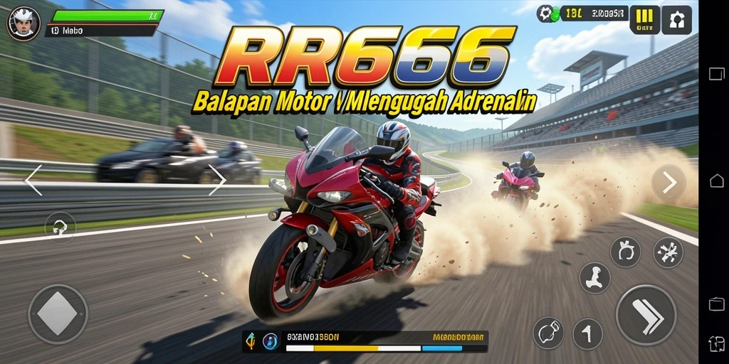 Tampilan gameplay seru dalam race motor yang menegangkan.
