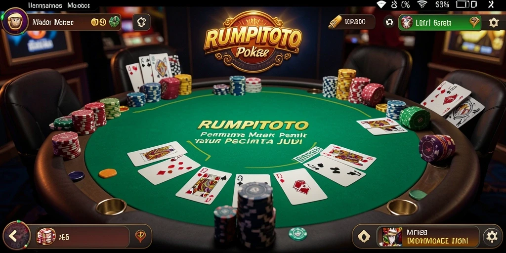 Tampilan screenshot permainan Poker yang menegangkan di RUMPITOTO.