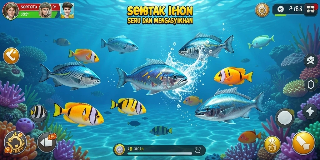 Tampilan menarik dari gameplay SORTOTO saat menembak ikan.