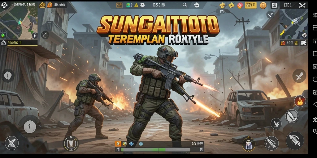 Tampilan aksi menegangkan dalam gameplay Battle Royale SUNGAITOTO.