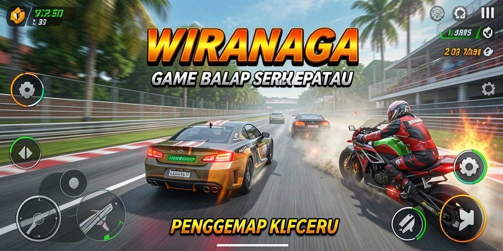 Gameplay Racing mendebarkan dengan balapan di berbagai lintasan.